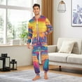 thumbnail image 4 of Tower and Houses Adult Onesie Pajamas Slim Fit Christmas One Piece Suit Pjs for Women and Men Hooded Zipper, 4 of 7