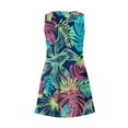 thumbnail image 5 of Huresd Tank Dress for Women 2024 A Line Flowy Mini Dress with Pocket V Neck Sleeveless Hawaiian Palm Tree Print Beach Dresses for Women Sky Blue 3XL, 5 of 7