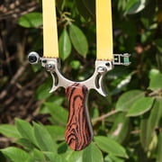 Runzkzy Alloy Fast Compression Flat Leather Slingshot Outdoor Laser Shooting No Strap Slingshot