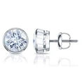 thumbnail image 1 of 18k White Gold Round Moissanite Stud Earrings (1 1/2ct TGW, 6mm, G-H)&nbsp;6-Prong Set, Screw-Back by Diamond Wish, 1 of 3
