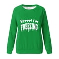 thumbnail image 4 of Fznquz Crewneck Sweatshirts Women Green Long Sleeve Fall Winter Pullover Tops Letters Print Trendy Casual Outfits, 4 of 4
