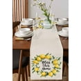 thumbnail image 3 of Table Runner Dresser Scarf 13 x 36 Inch Country Bless This Home Yellow Lemon Linen Texture Table Runners Non-Slip Heat Kitchen Dining Table Decor for Indoor Outdoor Home Party Decoration, 3 of 7