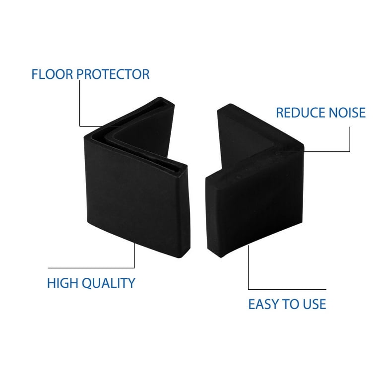 【CFCL】L LEG COVER BLACK 20 Pcs Black Soft PVC Angle Iron Foot L Shaped Edge Leg