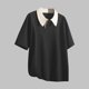 thumbnail image 4 of pstuiky camiseta de hombre, Blusa informal de manga corta con cuello vuelto y botones de color liso para hombre camisas casuales para hombre xxxl, 4 of 6