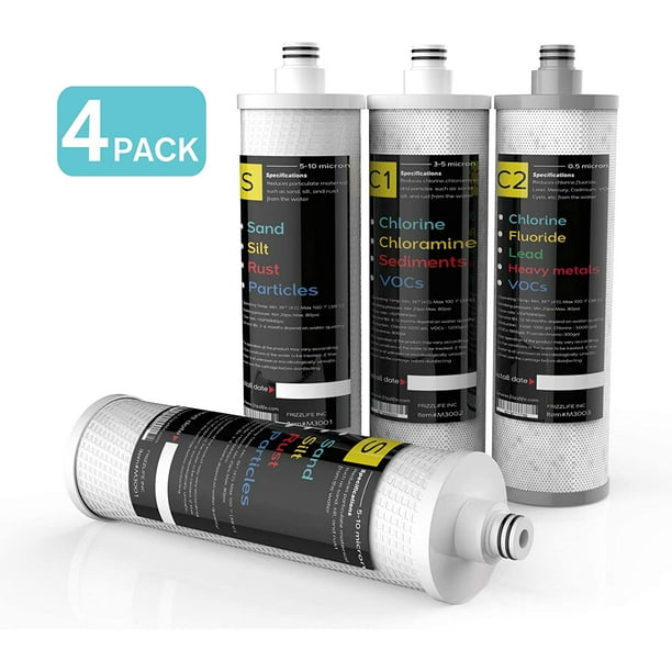 Frizzlife M3005 Replacement Filter Cartridge Set (4 Pack) for SK99 and
