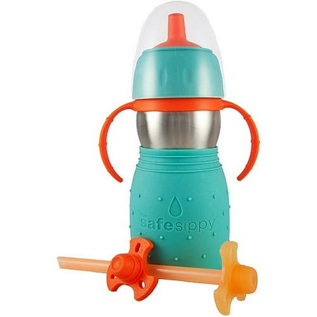 The Safe Sippy 2 - Stainless Steel Sippy Cup, Teal