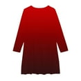 thumbnail image 5 of Odeerbi Kids Girls Skater Twirl A-Line Dress Long Sleeve Pleated Dancing Dress Spring Fall Gradient Dress Stretchy Twirly Skater School Recital Dress Kids Clothes Red, 5 of 5
