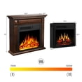 thumbnail image 2 of 27" Electric Fireplace with Mantel, Indoor Fireplace Heater with Realistic Flames and Adjustable Brightness, Modern Fireplace with Mantel for Living Room, 750W/1500W, 2 of 6