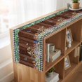 thumbnail image 6 of Table Runners 90 Inches Long Dress Scarves, Spring Botanical Farmhouse Coffee/Dining/Kitchen Table Runner for Living Room, Farmhouse Black Plaid Brown Wooden Grain 13x90 Inch, 6 of 9