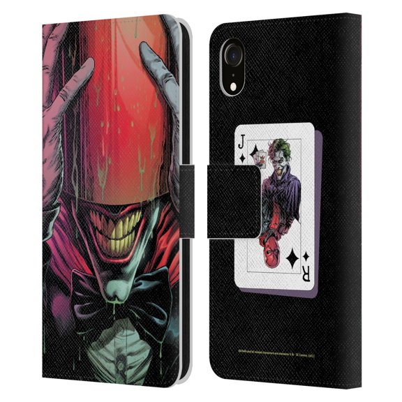 Head Case Designs Officially Licensed Batman DC Comics Three Jokers Red Hood Leather Book Wallet Case Cover Compatible with Apple iPhone XR