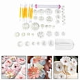 thumbnail image 3 of Kit de decoracia de manualidadas con fondant de flores, crea flores profesionales, 46 piezas para decoradores de pasteles, 3 of 7