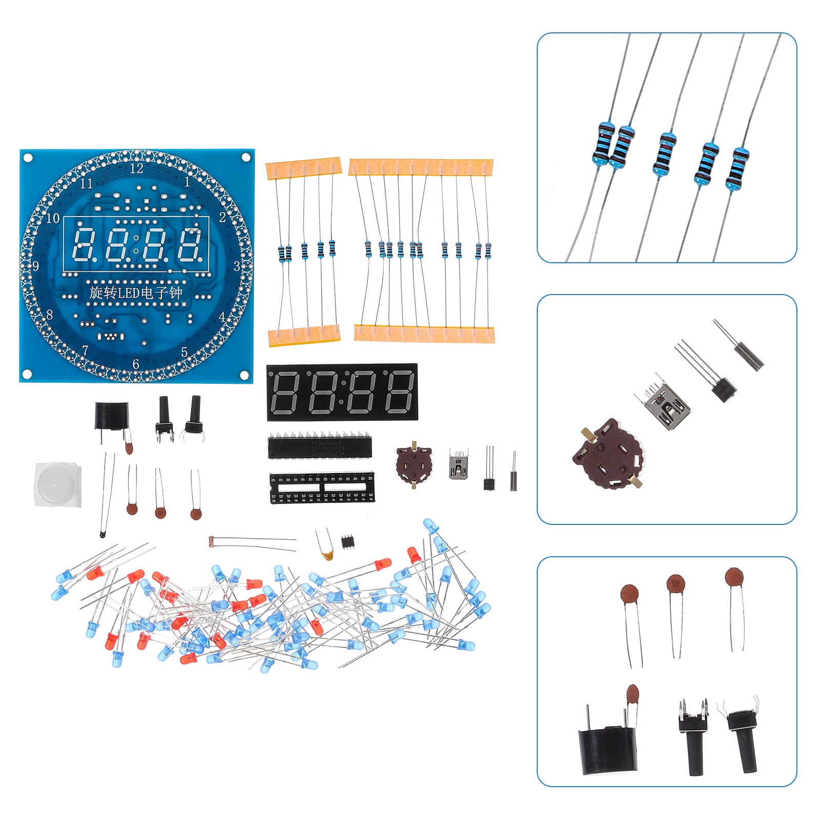 Healifty DIY Alarm Clock Kit Assorted Color Plastic for Timekeeping 1 Set