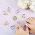 thumbnail image 2 of 8 anillos de acero inoxidable de 2 colores con dijes para mujer, redondos, ajustables, con dijes de luna y estrella, con puño abierto., 2 of 6