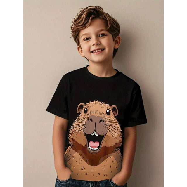 Tween Garçon Décontracté Créatif Football Graphique Design Déchiré T-Shirt à Manches Courtes, Tenues Assorties pour Frère et Sœur