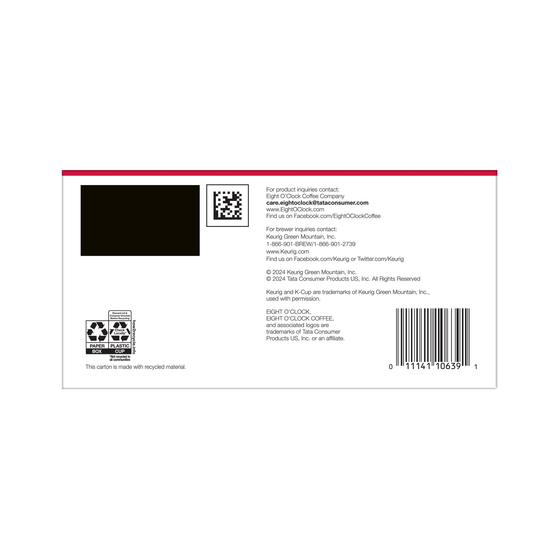 Eight O'Clock Coffee The Original Decaf Coffee 12 Count Medium Roast K-Cup Pods