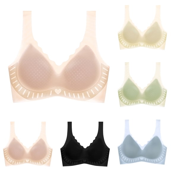 purcolt Womens Comfort Ice Silk Bras Seamless Wireless Push Up Supportive Bralettes No Underwire Smoothing Full Coverage Everyday Bra