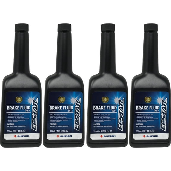 Suzuki Genuine OEM Ecstar DOT 4 Brake Fluid 990A0-01E91-12Z - 4 Pack