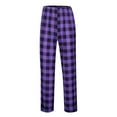 thumbnail image 2 of Luwomo Pants for Mens Home Plaid Business Fashion Long Wide Leg Elastic Waist Loose Sleepwear Trousers Purple,M, 2 of 7