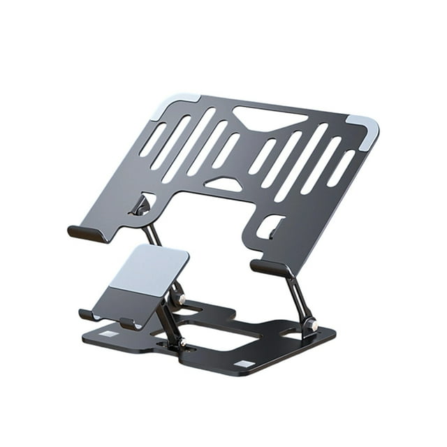 Klonfd Mobile Phone Notebook Computer Bracket Two In One Heightening Vertical Folding Lifting Steel Bracket