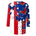 thumbnail image 4 of Lorytime 4th of July Outfits for Women Patriotic Graphic Tops Red White and Blue Wear 3/4 Sleeve Holidays Clothes 3XL, 4 of 5