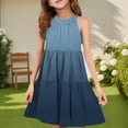 thumbnail image 2 of Ashirexll Robes pour Filles Enfants Sans Manches Mode Col Rond Patchwork Ludique Été Décontractée Robe d'Été pour Préadolescentes, 2 of 6
