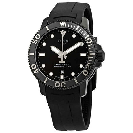 Tissot Seastar 1000 Black Dial Automatic Men's Rubber Watch