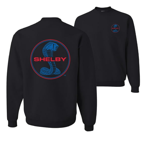 Wild Bobby, Shelby Cobra USA Logo Emblem Powered by Ford Motors, Cars and Trucks, Front and Back Unisex Crewneck Graphic Sweatshirt, Black, Small