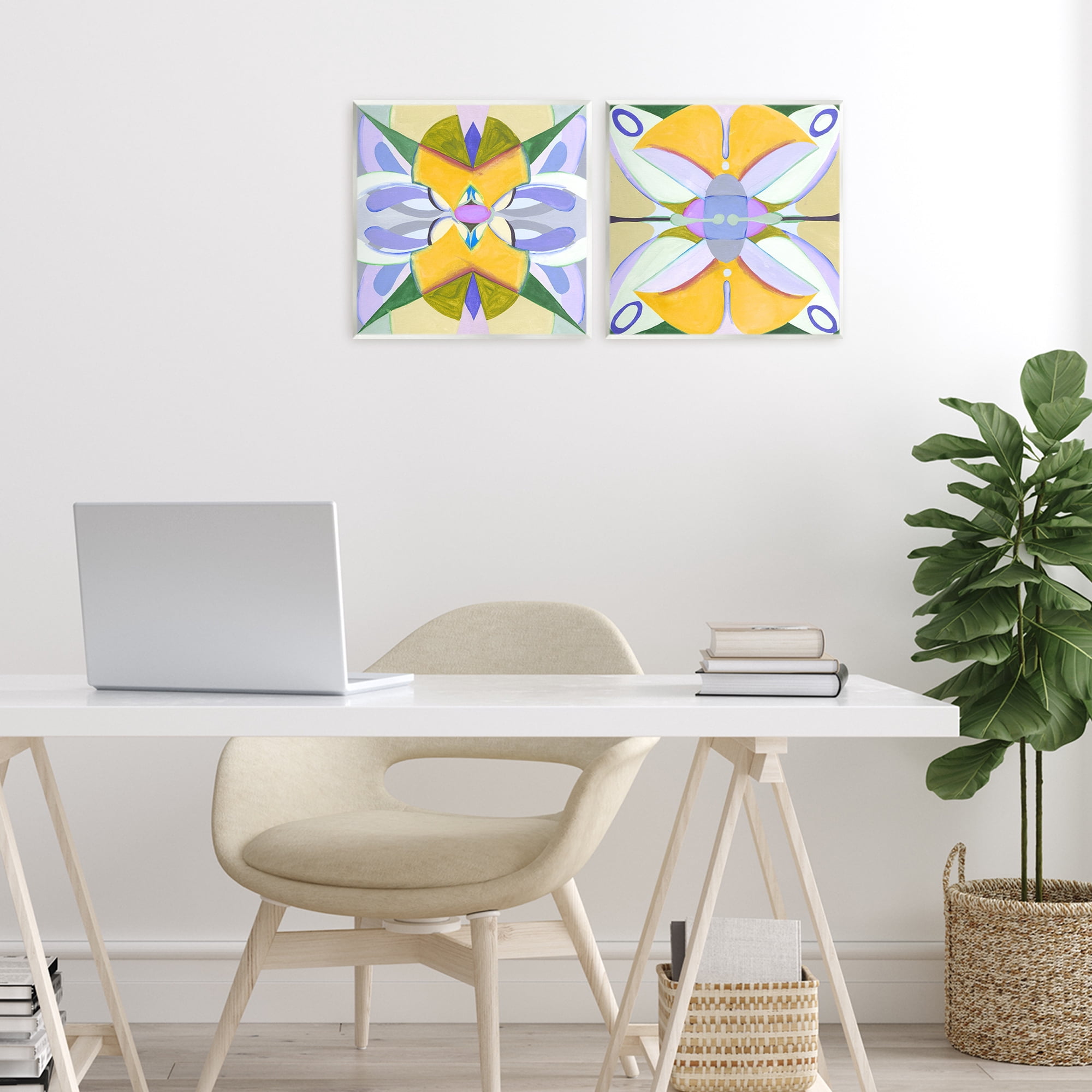 Stupell Industries Kaleidoscopic Revival Hues 2 Piece Wall Plaque Art Set, design by Melissa Wang