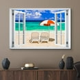 thumbnail image 2 of wall26 Canvas Print Wall Art Window View Beach Shore Chair Island Ocean Vacation Wilderness Nature Photography Realism Scenic Landscape Colorful Multicolor for Living Room, Bedroom, Office - 16", 2 of 5