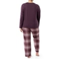 thumbnail image 3 of Wrangler Women's & Women's Plus Long Sleeve Top and Flannel Pajama Bottom, 2-Piece Set, 3 of 13