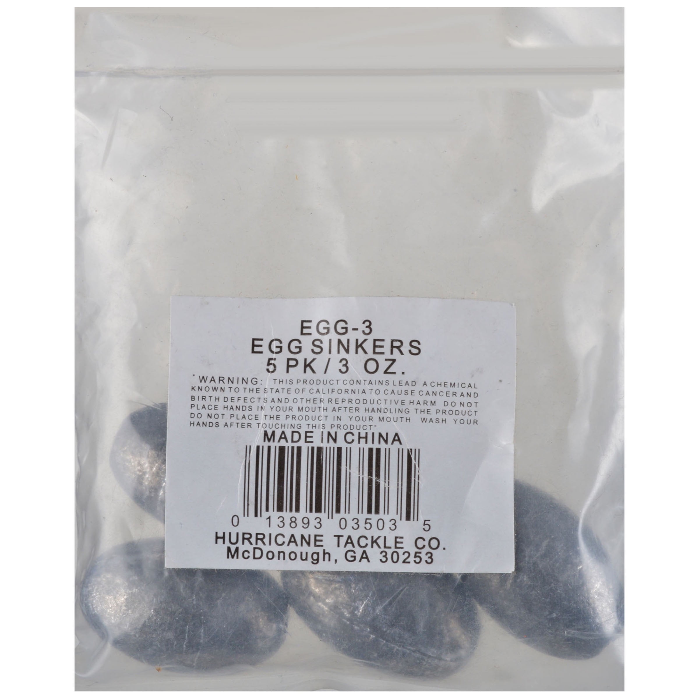 South Bend Large Egg Sinkers Fishing Weights Terminal Tackle, 3 oz
