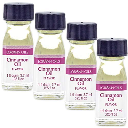 LorAnn Cinnamon Oil SS, 4-Pack, 1 Dram Bottle, Kosher, Gluten-Free