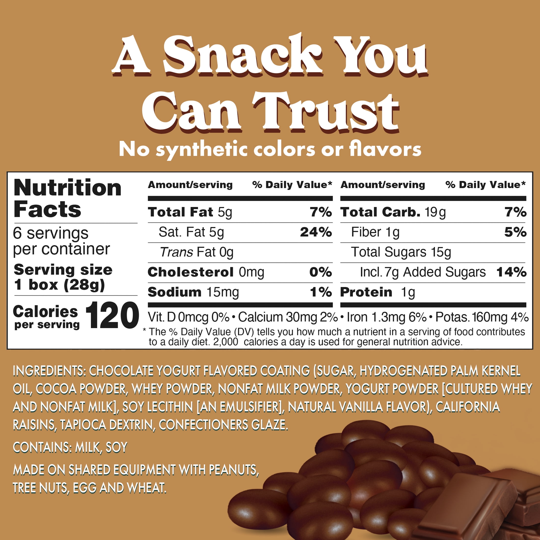 (12 pack) Sun-Maid Chocolate Yogurt Covered Raisins, 1 oz, 6 Count