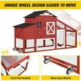 thumbnail image 5 of Aivituvin Mobile Chicken Coop with Run, Large Wooden Hen House Poultry Cage with Wheels, Nesting Box, Pull-Out Tray, Waterproof Roof, Red, 5 of 9