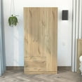 thumbnail image 2 of Bowery Hill 3 Doors Armoire Engineered Wood Armoires in Beige, 2 of 8