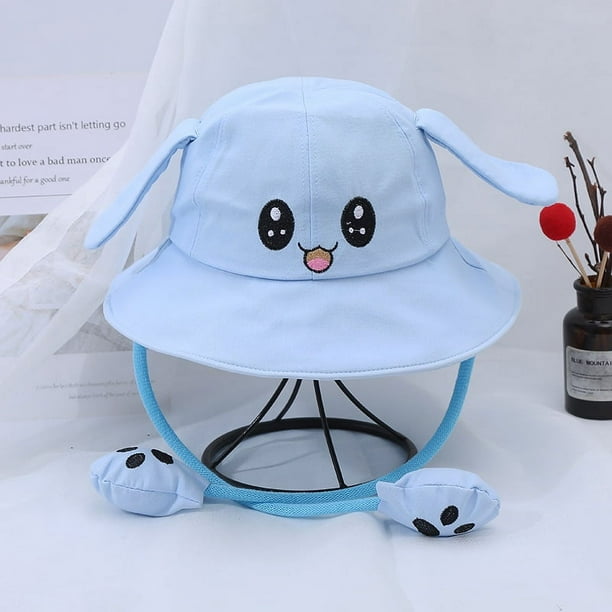 Sombrero de pescador con sombrilla móvil de algodón para niños, sombrero de conejo Pikachu, sombrero para padres e hijos, sombrero de tela para atracciones turísticas