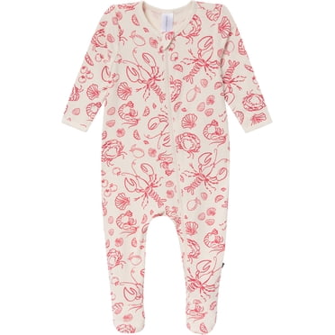 Modern Moments by Gerber Baby Neutral Viscose Patriotic Americana Sleep ´N Play Footed Pajamas, Sizes Newborn - 6/9 Months