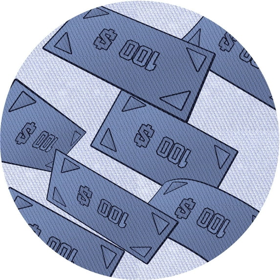 Ahgly Company Machine Washable Indoor Round Transitional Azure Blue Area Rugs, 7' Round