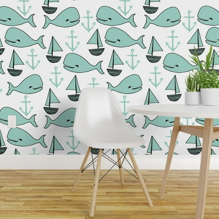 L And Stick Removable Wallpaper Whale Nautical Ocean L And Stick Removable Wallpaper Whale Nautical Ocean