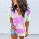 thumbnail image 2 of Tops a la moda para mujer, camiseta con estampado divertido, blusa con cuello en V de leopardo, camiseta holgada, camisetas teñidas con lazo Pompotops hkajfhjk462323, 2 of 5