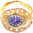 thumbnail image 1 of KAKOWELY 1 juego de pulsera de reloj con diamantes de imitación para hombre, delicado juego de pulsera de reloj de negocios para hombre., 1 of 5