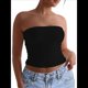 thumbnail image 2 of Top de Tubo Sin Tirantes con Espalda Descubierta y Doble Forro para Mujer, Estilo Y2K, para Salir en Verano de 2025 Negro L, 2 of 9