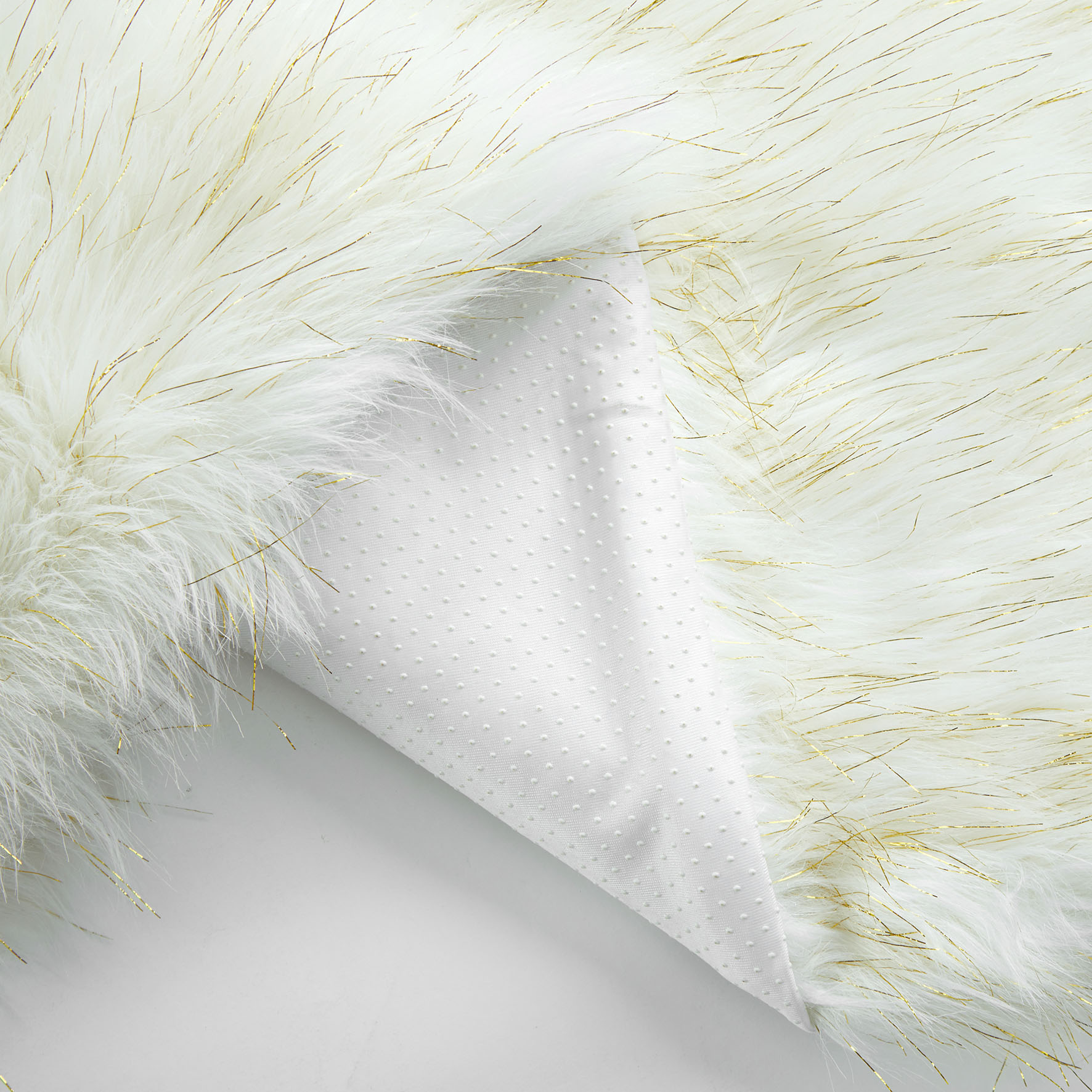 Lanco Fluffy Sheepskin Faux Fur Shag Area Rug, Gold, 30x46