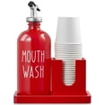 thumbnail image 1 of Dispensador de enjuague bucal Bivclaz Glass 500 ml con portavasos rojo, 1 of 7