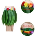 thumbnail image 4 of GIXUSIL Ti Leaf Skirt Hawaiian  Grass Skirt with Flower Leis for Women,Men,Luau Party Dress Outfits (Style 1 )Green, 4 of 9