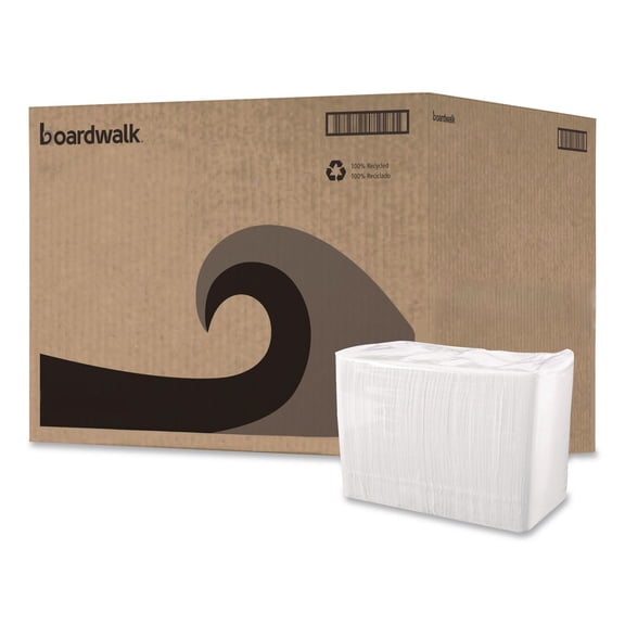 Boardwalk 1/4-Fold Lunch Napkins, 1-Ply, 12" x 12", White, 6000/Carton