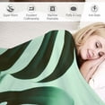 thumbnail image 3 of JEUXUS Green Plants Exquisite Gifts Flannel Blanket White, 3 of 6