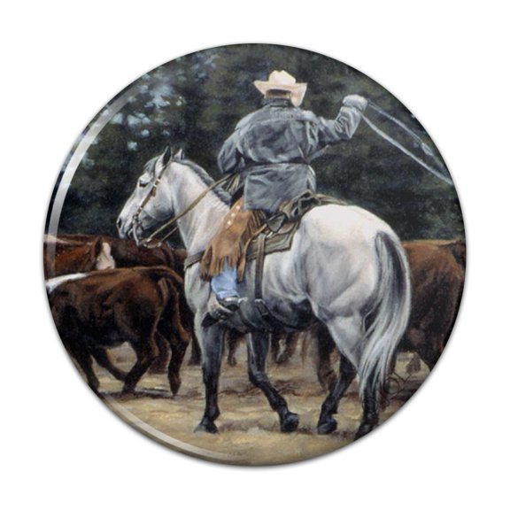 Ranch Cowboy Cattle Drive Roundup Pinback Button Pin