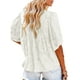 thumbnail image 3 of Sunloudy Blusa informal para mujer, cuello en V, manga acampanada, textura de flores, botones, camisa suelta con volantes para damas Sunloudy  S M L XL XXL, 3 of 6