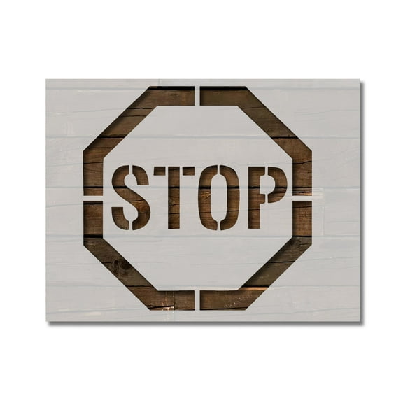 Stop Sign Stencil Template Reusable 8.5 x 11 for Painting on Walls, Wood, Etc. By Stencilville